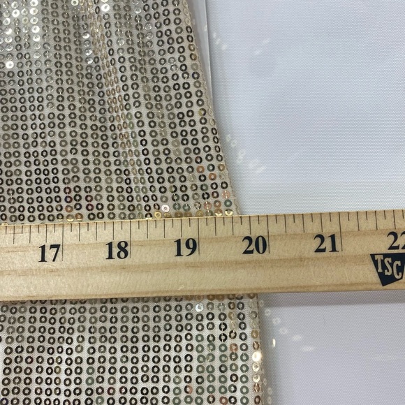 Glamorous Gold Christmas Party Skirt Midi Sequin Sexy 7” Slit Mob Wife Classical - Picture 8 of 8